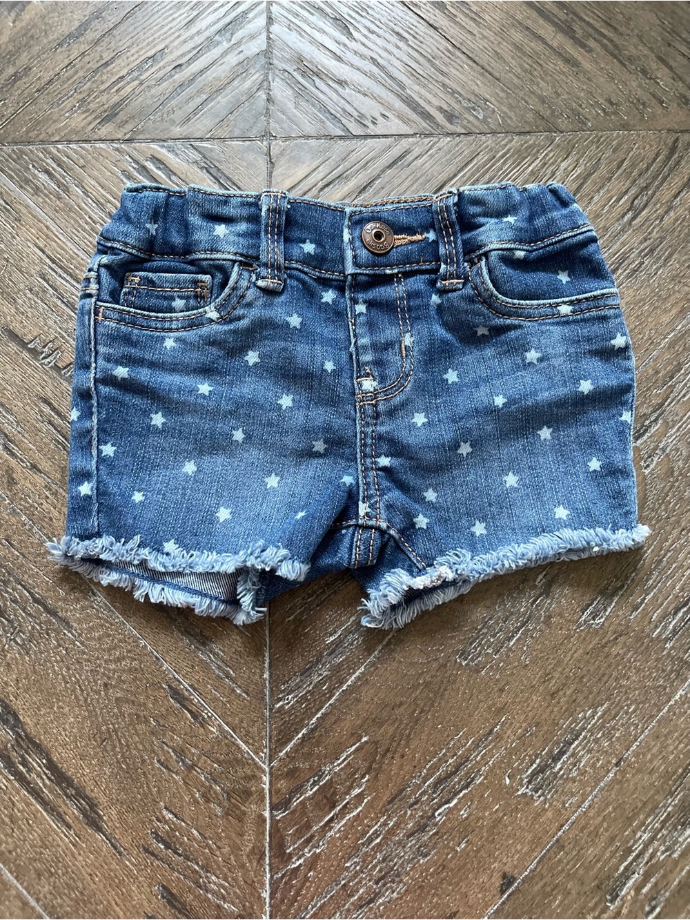 OshKosh B'gosh Star-Print Patriotic Denim Shorts Size 9M